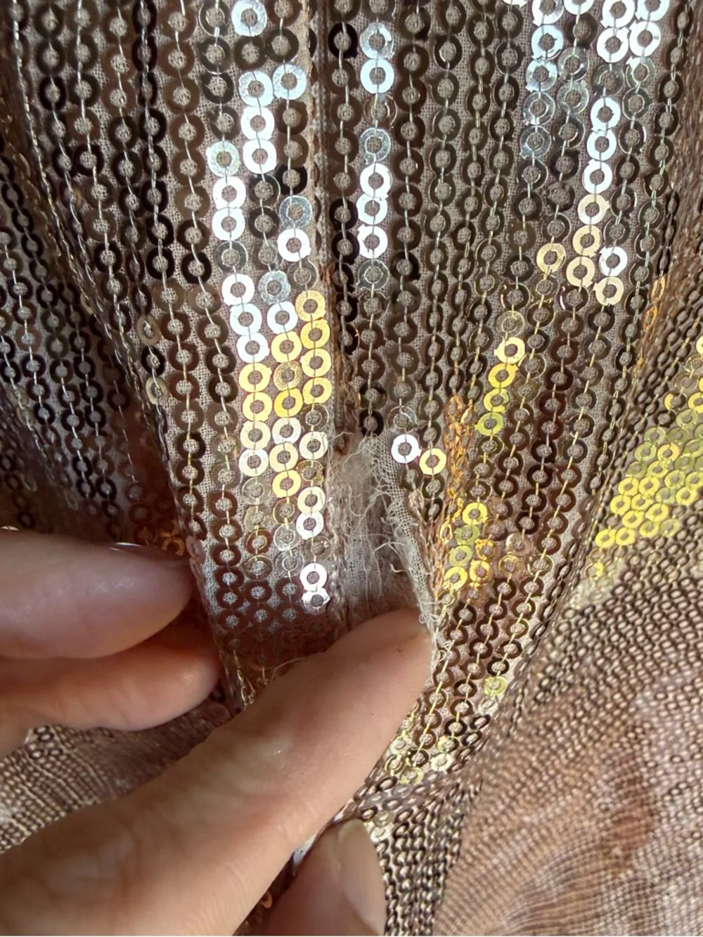 Free‎ People Rose Gold Sequin Halter Mini Dress Size 2 Open Back